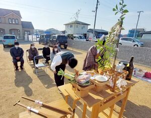 T様邸 地鎮祭＆K様邸 上棟式・餅投げ